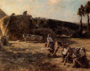 Glaneuses painting by Leon-Augustin L'Hermitte