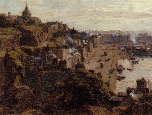 Granville, Morning by Leon-Augustin L'Hermitte Oil Painting