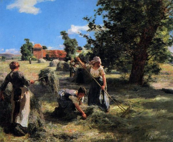 Main Product Photo of Harvest at the Farm on Rue Chaily Painting by Leon-Augustin L'Hermitte