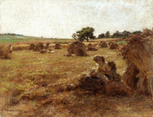 Harvest, Mother Breastfeeding, Three Figures by Leon-Augustin L'Hermitte - Hand-Painted Oil Painting Reproduction