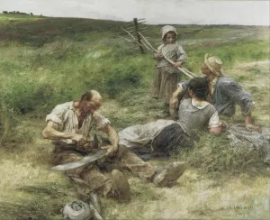 Haymaking Oil painting by Leon Augustin Lhermitte