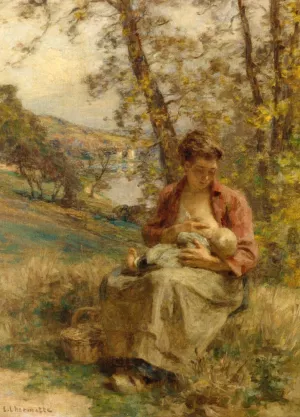 Jeune Mere painting by Leon-Augustin L'Hermitte