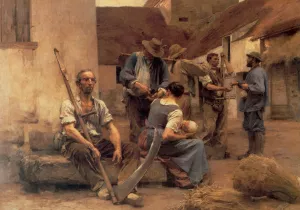 La Paye des Moissonneurs by Leon-Augustin L'Hermitte Oil Painting