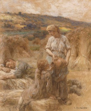 La Soif En Moisson by Leon Augustin Lhermitte Oil Painting