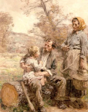Le Dejeuner du Bucheron Oil painting by Leon-Augustin L'Hermitte