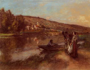 Le Passeur painting by Leon-Augustin L'Hermitte