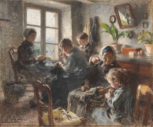 Les couturieres by Leon Augustin Lhermitte Oil Painting
