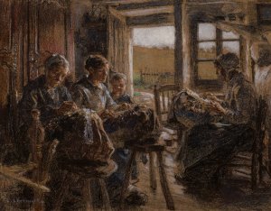 Les dentellieres des Vosges by Leon Augustin Lhermitte Oil Painting