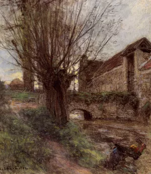 Les Fosses de Rue Chaily by Leon-Augustin L'Hermitte Oil Painting