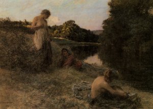 Les Grandes Baigneuses Oil painting by Leon-Augustin L'Hermitte