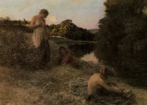 Les Grandes Baigneuses Oil painting by Leon-Augustin L'Hermitte
