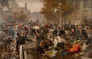 Les Halles by Leon Augustin Lhermitte Oil Painting