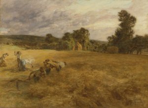 L'orage En Moisson by Leon Augustin Lhermitte Oil Painting