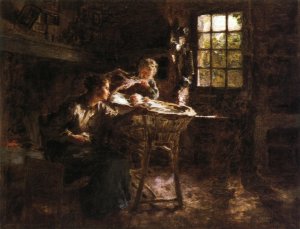 Maternity by Leon-Augustin L'Hermitte Oil Painting
