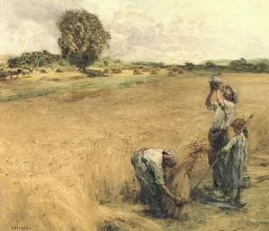 Moissonneur Buvant a la Gourde ou la Soif by Leon-Augustin L'Hermitte Oil Painting