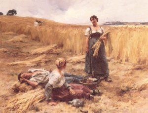 Moissonneurs a Mont-Saint-Pere by Leon-Augustin L'Hermitte Oil Painting