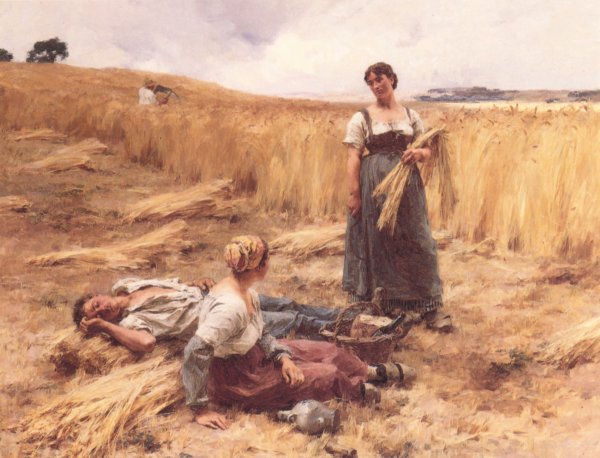 Main Product Photo of Moissonneurs a Mont-Saint-Pere Painting by Leon-Augustin L'Hermitte