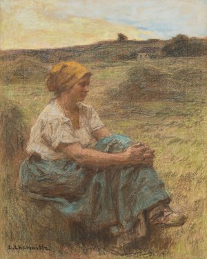 Moissonneuse le soir a Mont-Saint-Pere by Leon Augustin Lhermitte Oil Painting
