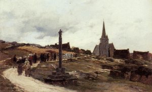 Procession near Ploumanac, Brittany by Leon-Augustin L'Hermitte Oil Painting