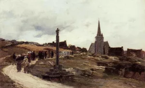 Procession near Ploumanac, Brittany by Leon-Augustin L'Hermitte Oil Painting