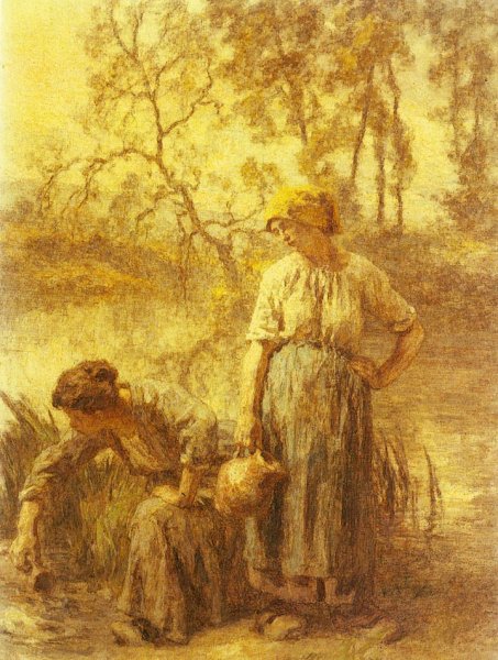 Puiseuses d'eau by Leon-Augustin L'Hermitte - Hand-Painted Oil Painting Reproduction