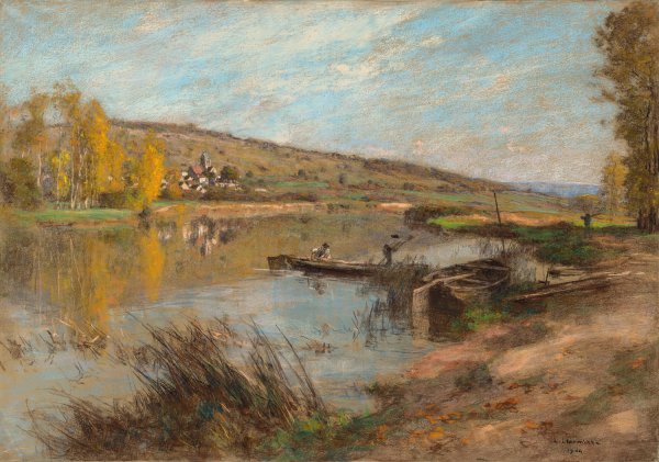 Quai au Sable, Charteves  by Leon Augustin Lhermitte - Hand-Painted Oil Painting Reproduction