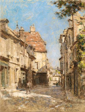 Street Presumed In Bourges Oil painting by Leon Augustin Lhermitte
