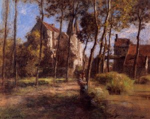 The Chateau d'Armentieres sur Ourcq by Leon-Augustin L'Hermitte Oil Painting