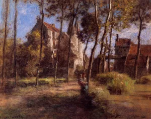 The Chateau d'Armentieres sur Ourcq Oil painting by Leon-Augustin L'Hermitte