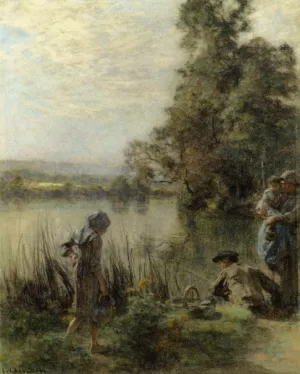 The Fisherman's Family by Leon-Augustin L'Hermitte Oil Painting