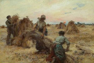 The Harvesters by Leon Augustin Lhermitte Oil Painting