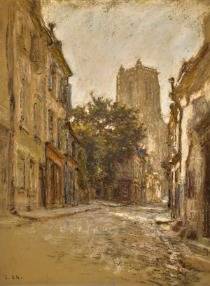 Une Rue a Bourges Oil painting by Leon Augustin Lhermitte