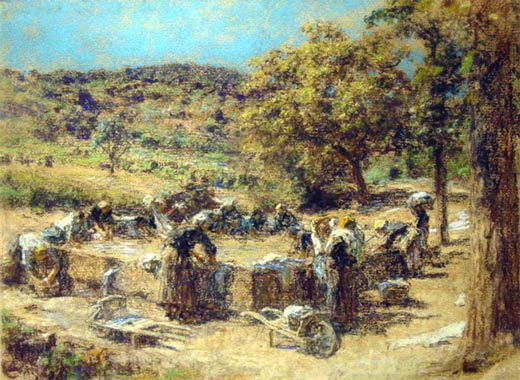 Main Product Photo of Washday Painting by Leon-Augustin L'Hermitte