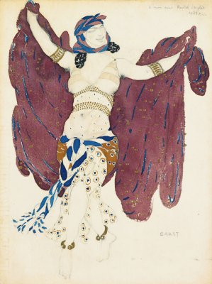 Costume Design For A Syrian Dancer In Cleopatra by Leon Bakst Oil Painting