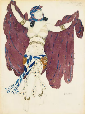 Costume Design For A Syrian Dancer In Cleopatra by Leon Bakst Oil Painting