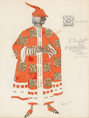 Costume Design For Act I Of The Martyrdom Of St. Sebastian by Leon Bakst Oil Painting
