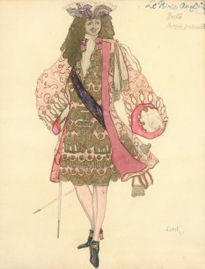 Costume Design For Act Ii Of Le Prince Anglais by Leon Bakst Oil Painting
