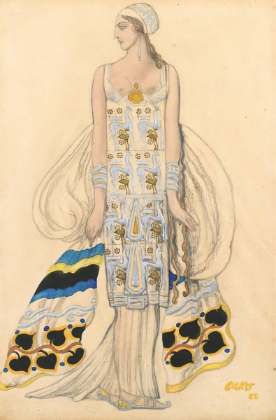 Costume Design For Ida Rubinstein In Phedre by Leon Bakst - Hand-Painted Oil Painting Reproduction