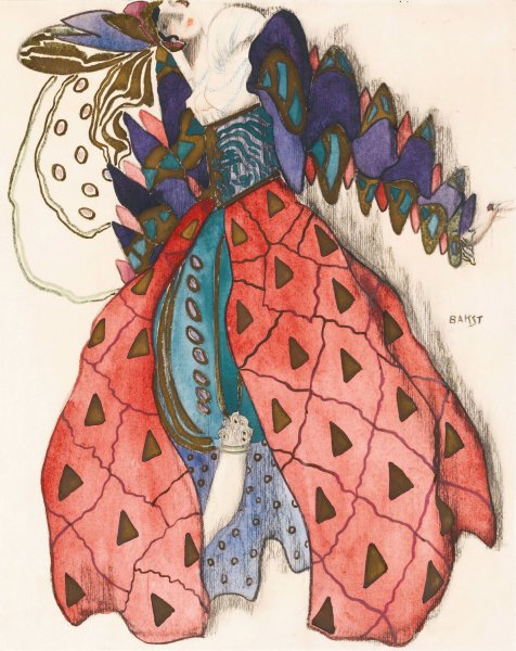Costume Design For Potiphar's Wife In The Legend Of Joseph by Leon Bakst - Hand-Painted Oil Painting Reproduction