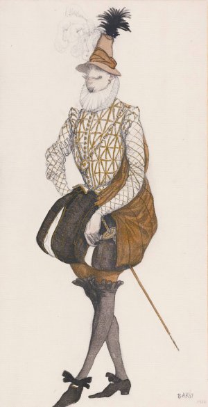 Costume Design For Prince Espagnol From The Ballet The Sleeping Beauty by Leon Bakst Oil Painting