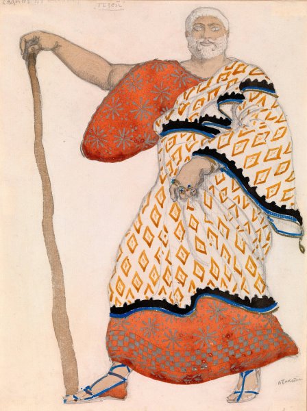 Costume Design for Theseus in 'Oedipus at Colonus' by Leon Bakst - Hand-Painted Oil Painting Reproduction