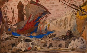 La Pisanella ou La Morte Parfumee by Leon Bakst Oil Painting