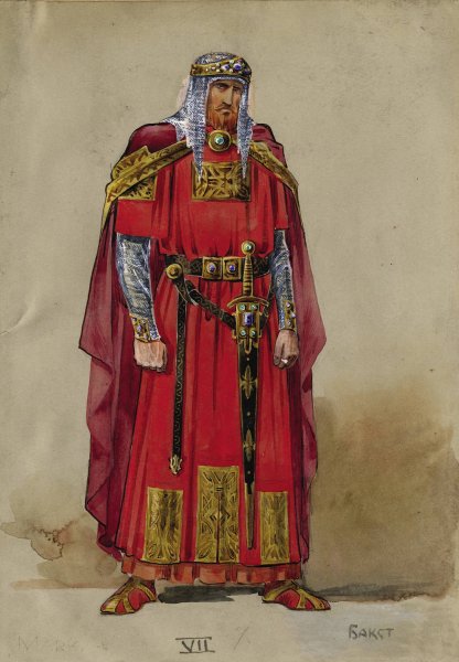 Medieval Prince by Leon Bakst - Hand-Painted Oil Painting Reproduction