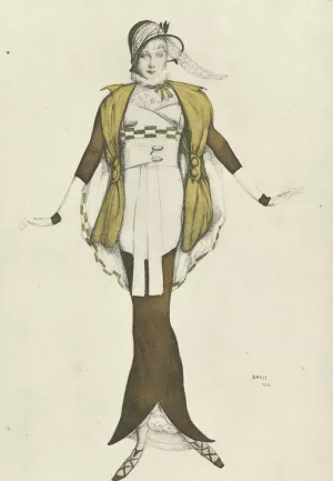 Philomele / Robe de Bakst realisee par Paquin Oil painting by Leon Bakst
