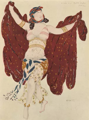 Syrian dancer in 'Cleopatre' Oil painting by Leon Bakst