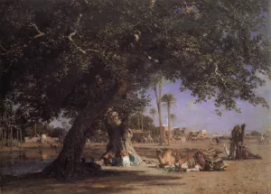 View of Shubra by Leon Belly - Oil Painting Reproduction