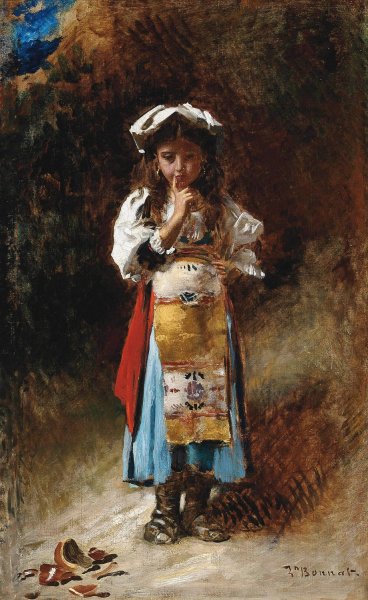 A little accident by Leon Bonnat - Hand-Painted Oil Painting Reproduction
