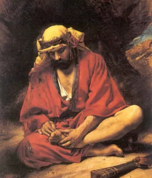 An Arab Removing a Thorn from His Foot by Leon Bonnat - Oil Painting Reproduction