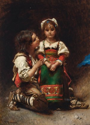 Non piangere by Leon Bonnat Oil Painting