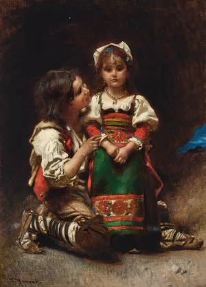 Non piangere by Leon Bonnat Oil Painting